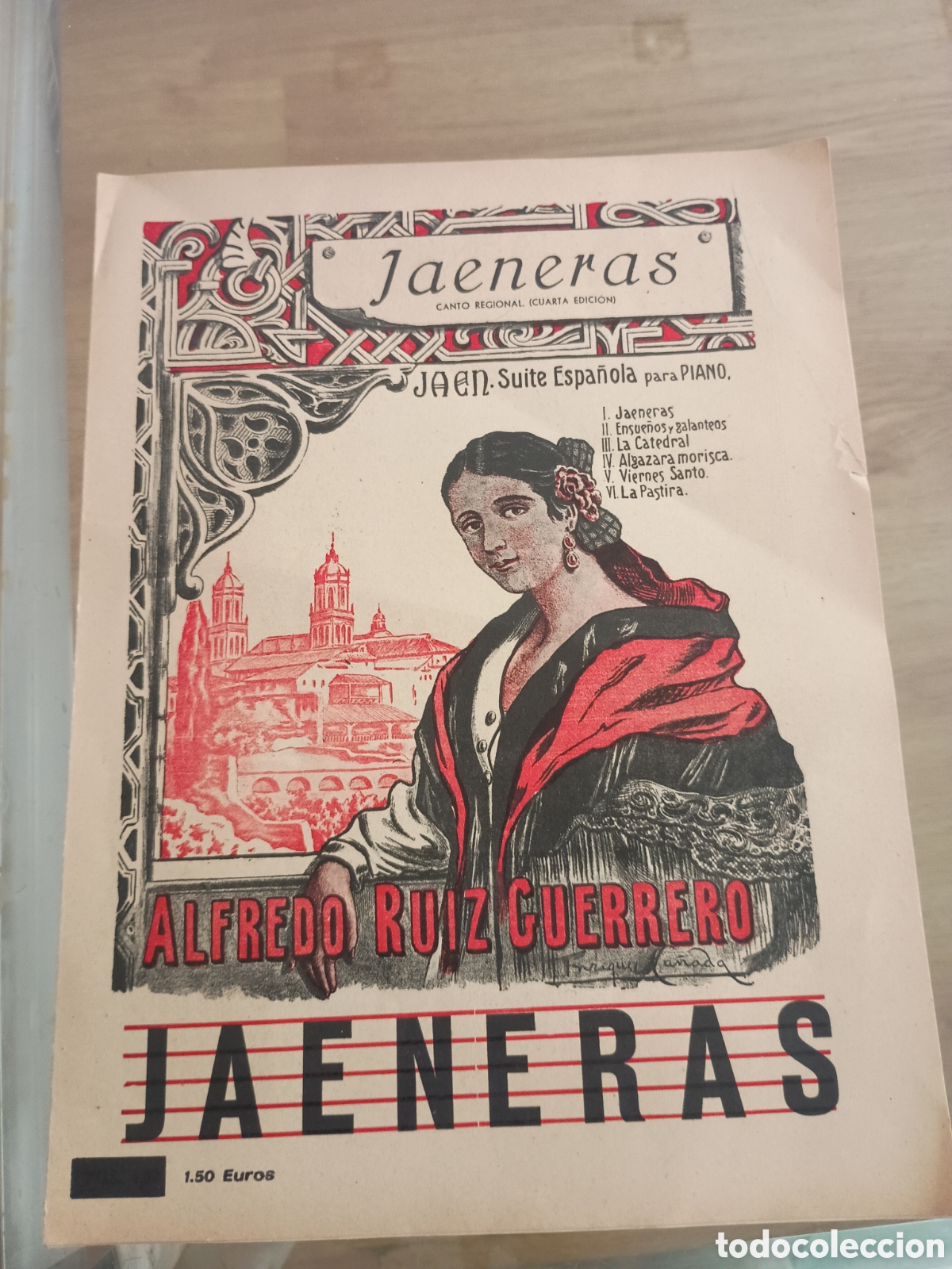 Otros Art&iacute;culos de Coleccionismo en Papel: 1.2 Jaeneras. Canto regional. Ja&eacute;n suite espa&ntilde;ola para piano. Alfredo Ruiz Guerreroa