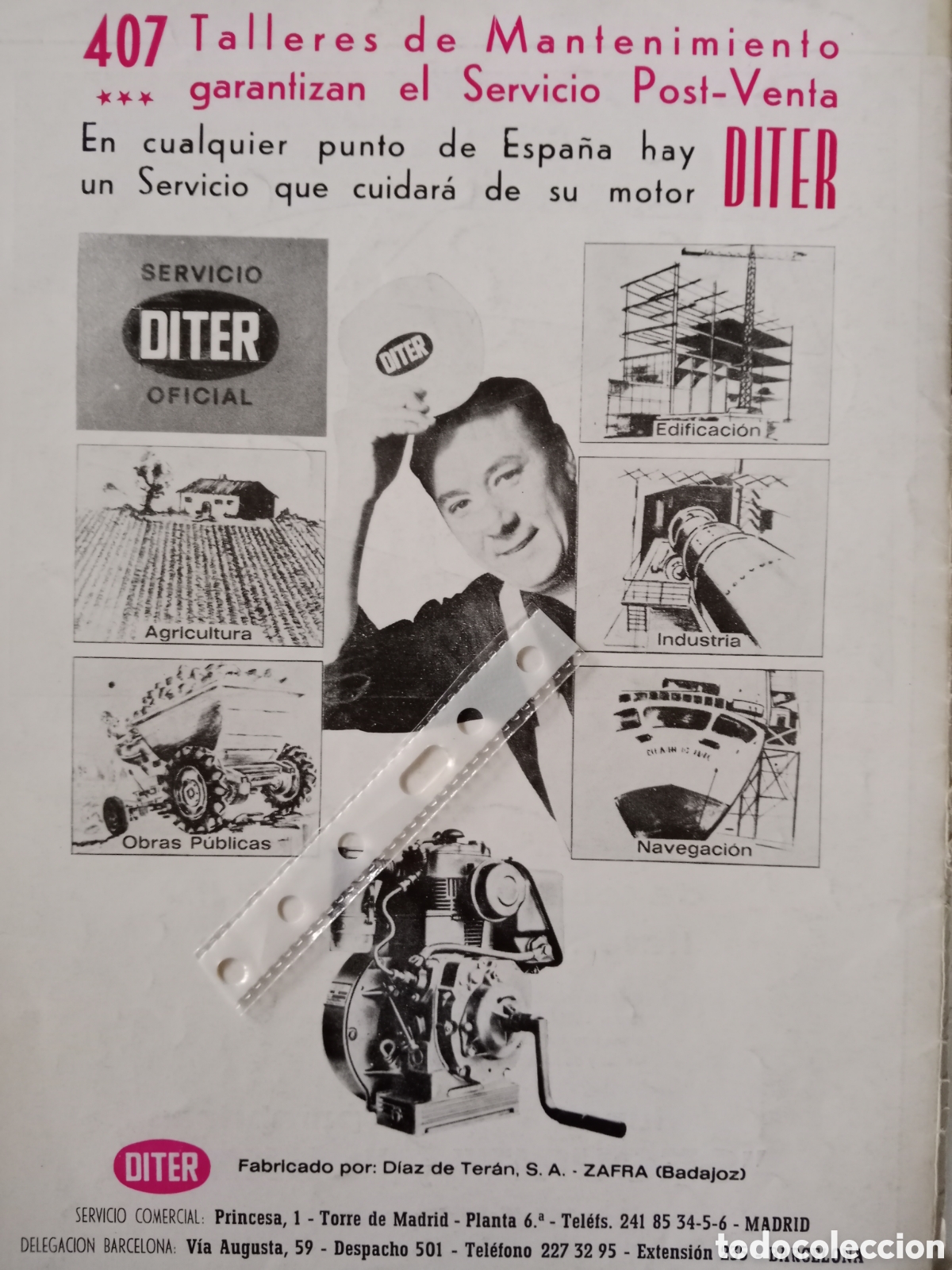 Otros Art&iacute;culos de Coleccionismo en Papel: Publicidad motores diter de 1969