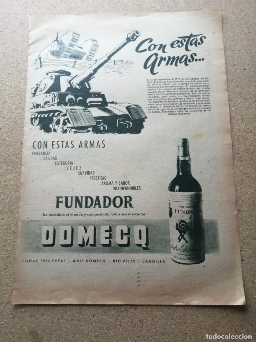 Otros Art&iacute;culos de Coleccionismo en Papel: ANUNCIO. BRANDY FUNDADOR, DE DOMECQ
