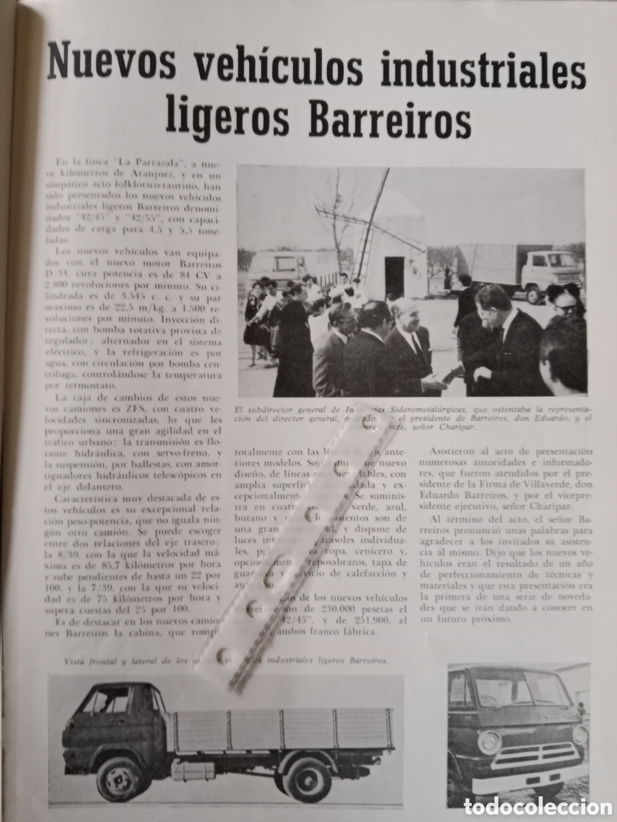 Otros Art&iacute;culos de Coleccionismo en Papel: Reportaje cami&oacute;n Barreiros de 1969