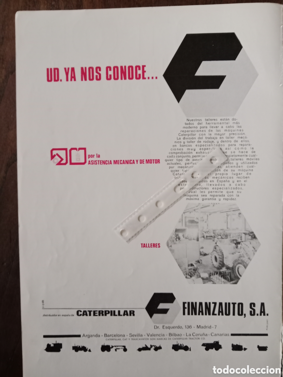 Otros Art&iacute;culos de Coleccionismo en Papel: Publicidad maquinaria Caterpillar finanzauto de 1969