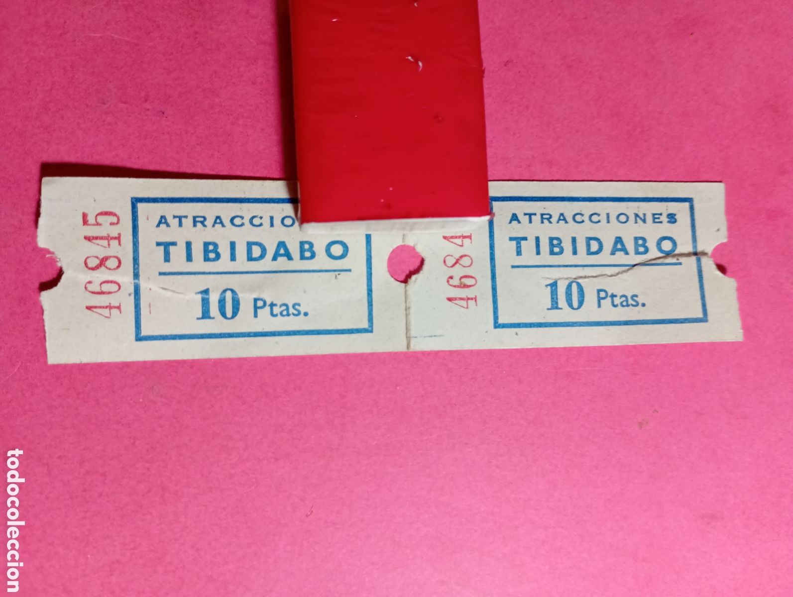 Otros Art&iacute;culos de Coleccionismo en Papel: TIBIDABO ATRACCIONES BARCELONA 2 BILLETES ENTRADA UNIDOS 10 ptas. - principios 70&acute;s ca.