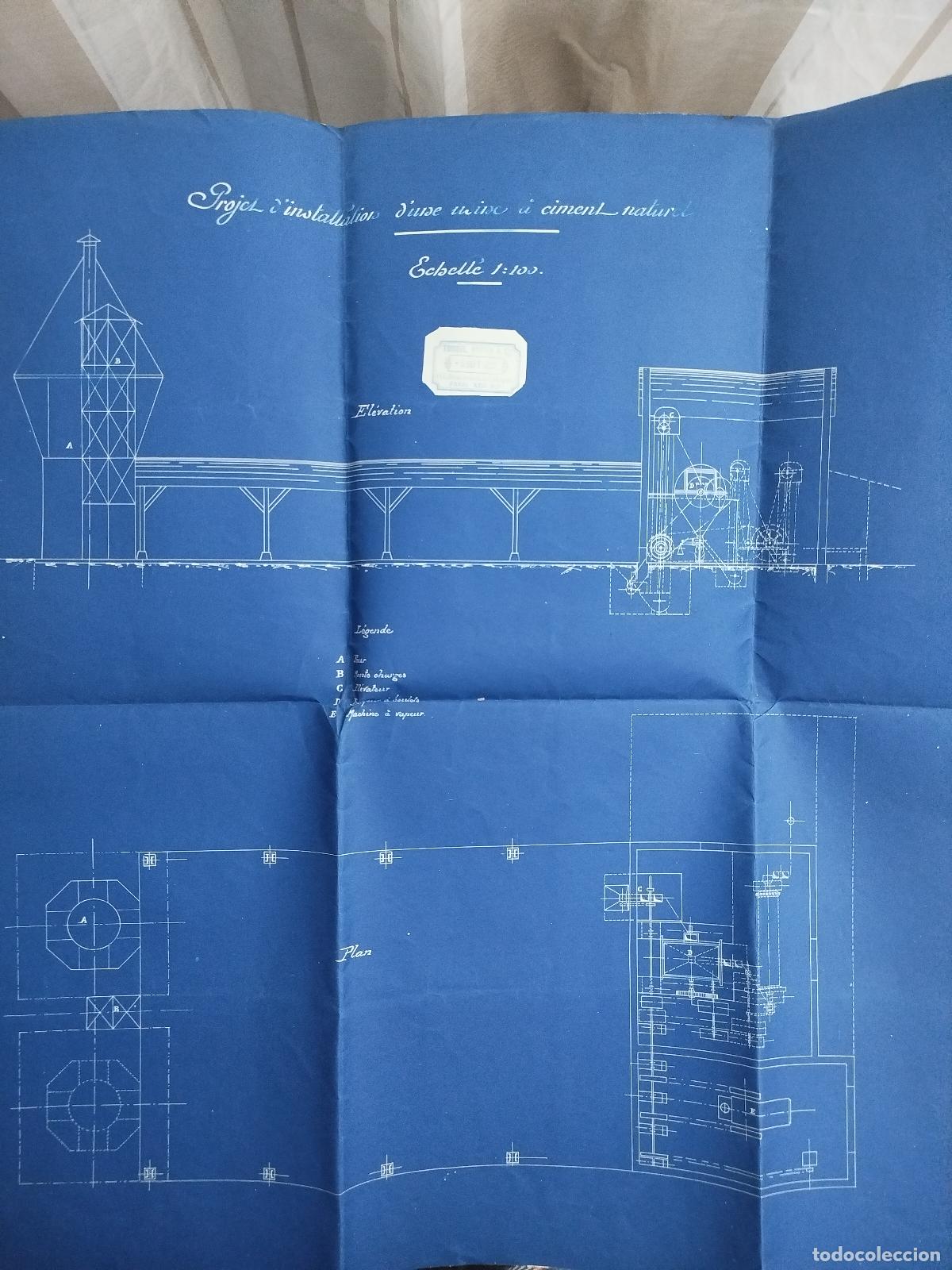 Otros Art&iacute;culos de Coleccionismo en Papel: Planos para fabrica de cemento natural 1907 TOISOUL FRADETTE