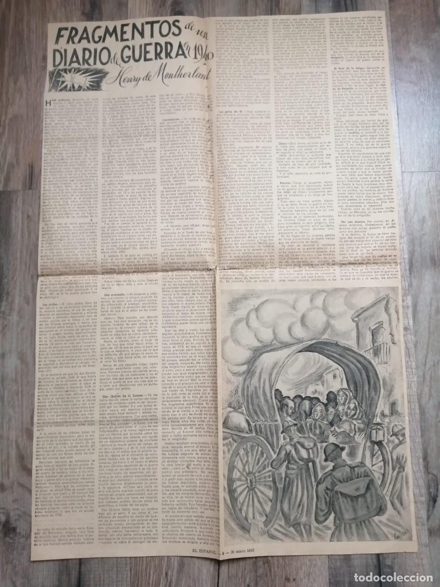 Otros Art&iacute;culos de Coleccionismo en Papel: RECORTE PRENSA. FRAGMENTOS DE UN DIARIO DE GUERRA EN 1940 (EL ESPA&Ntilde;OL, EDITADO EN 1943)