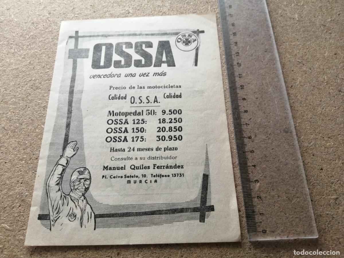 Otros Art&iacute;culos de Coleccionismo en Papel: ANUNCIO. MOTOCICLETAS OSSA