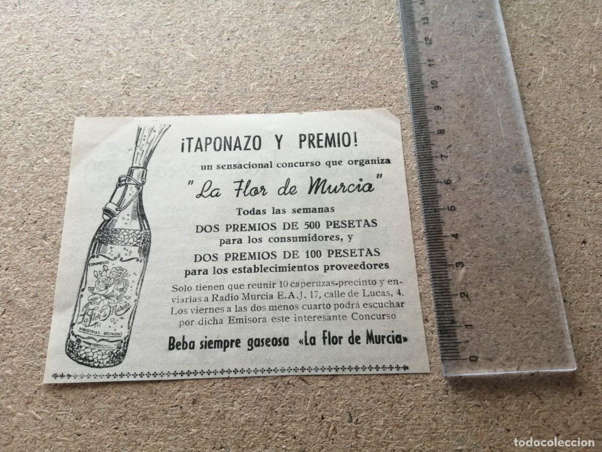 Otros Art&iacute;culos de Coleccionismo en Papel: ANUNCIO. GASEOSA LA FLOR DE MURCIA