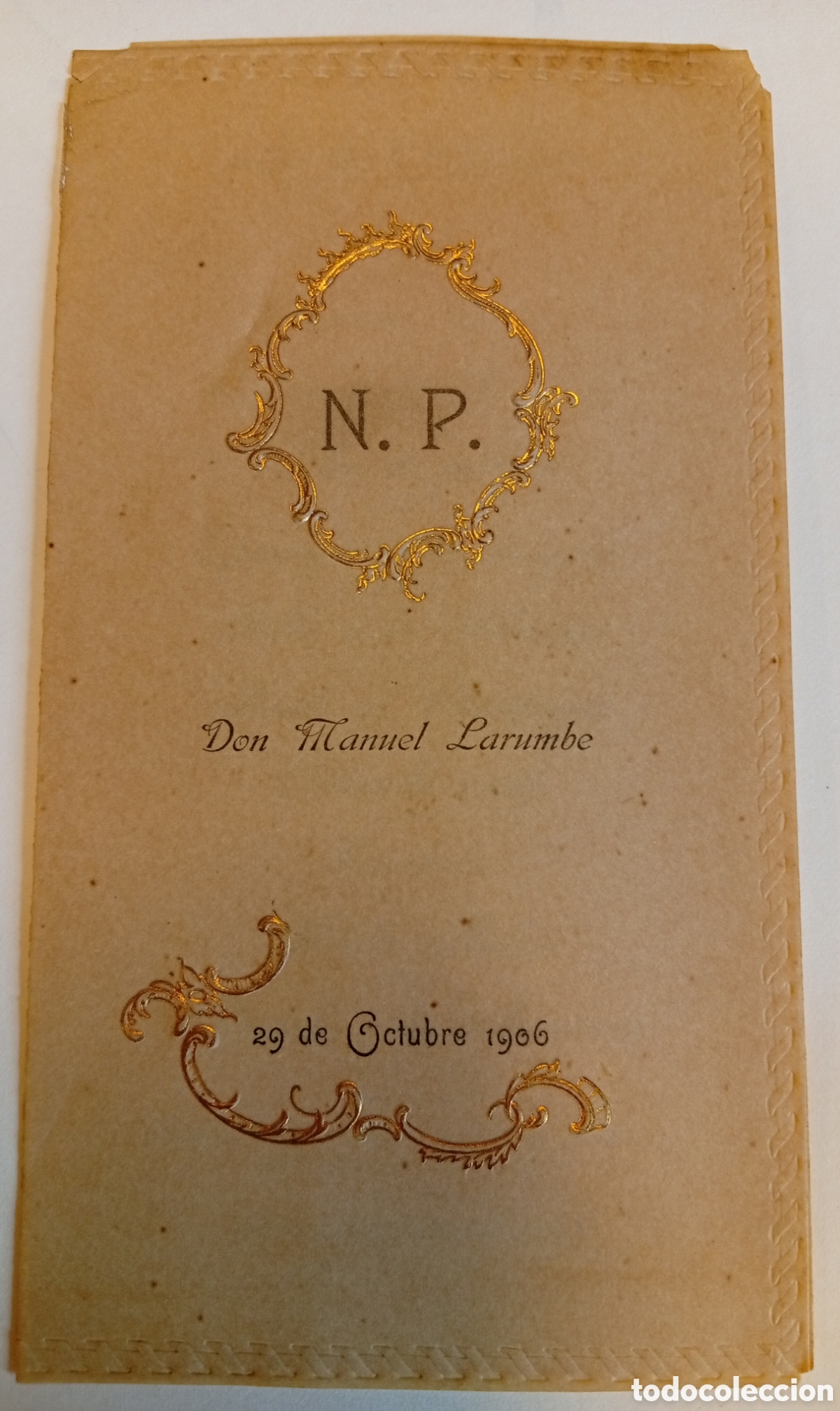 Otros Art&iacute;culos de Coleccionismo en Papel: Don Manuel Larumbe NP Antigua invitaci&oacute;n menu boda banquete comida evento cena a&ntilde;o 1906