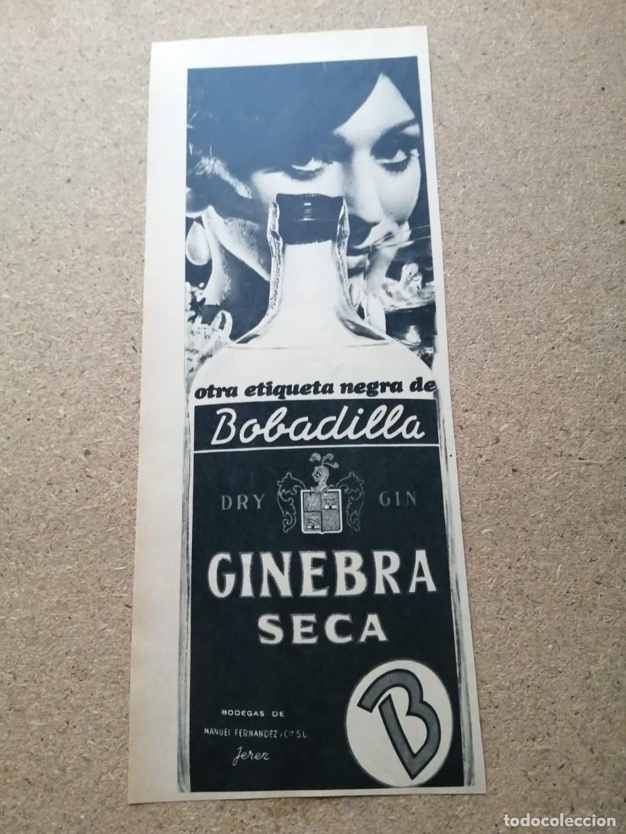 Otros Art&iacute;culos de Coleccionismo en Papel: ANUNCIO. GINEBRA SECA BOBADILLA