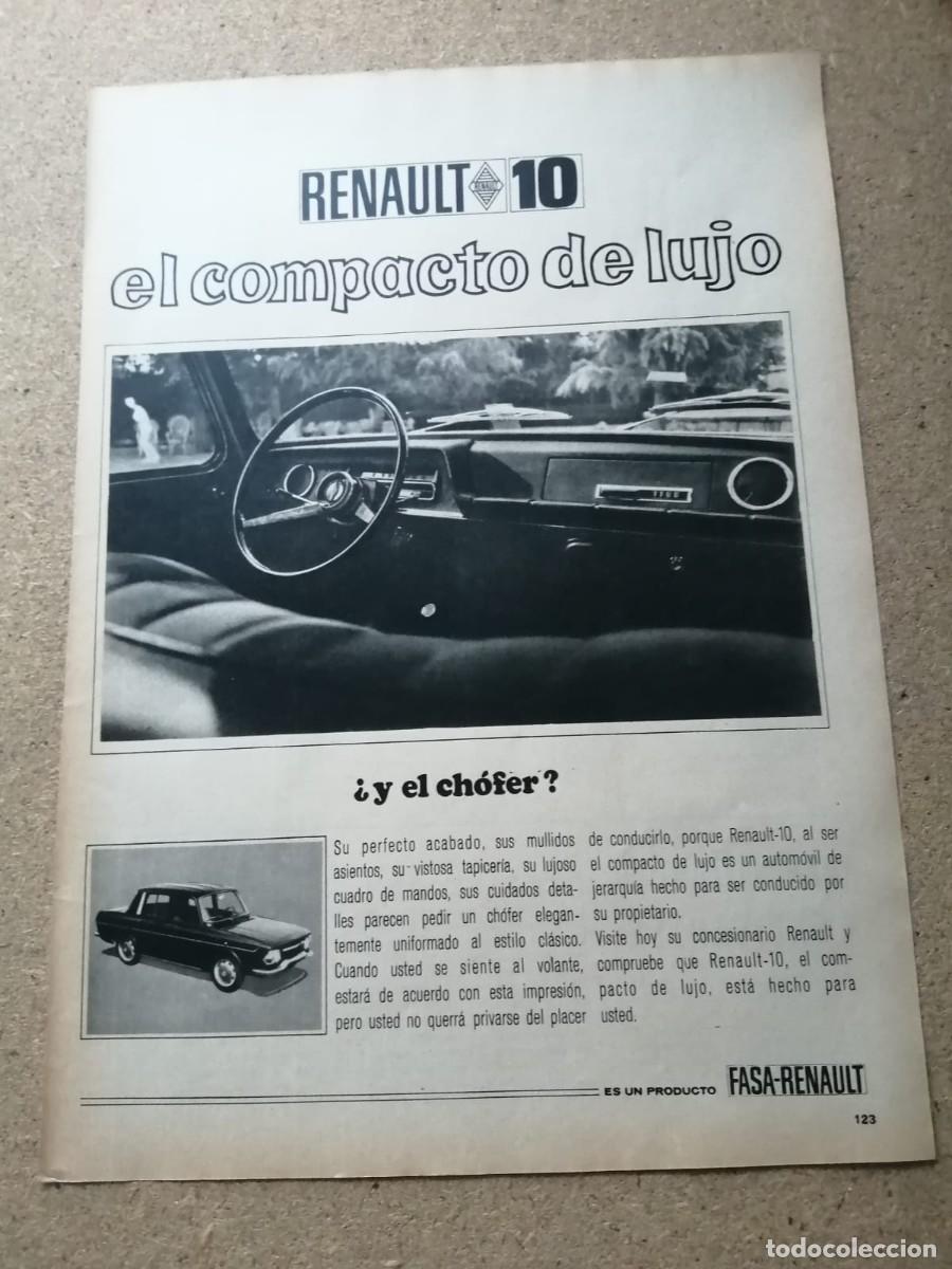 Otros Art&iacute;culos de Coleccionismo en Papel: ANUNCIO. RENAULT 10, EL COMPACTO DE LUJO