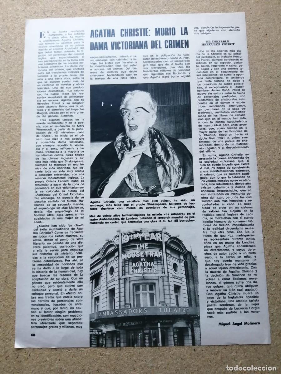 Sammelleidenschaft Andere Papierartikel: REPORTAJE. AGATHA CHRISTIE, MURIO LA DAMA VICTORIANA DEL CRIMEN