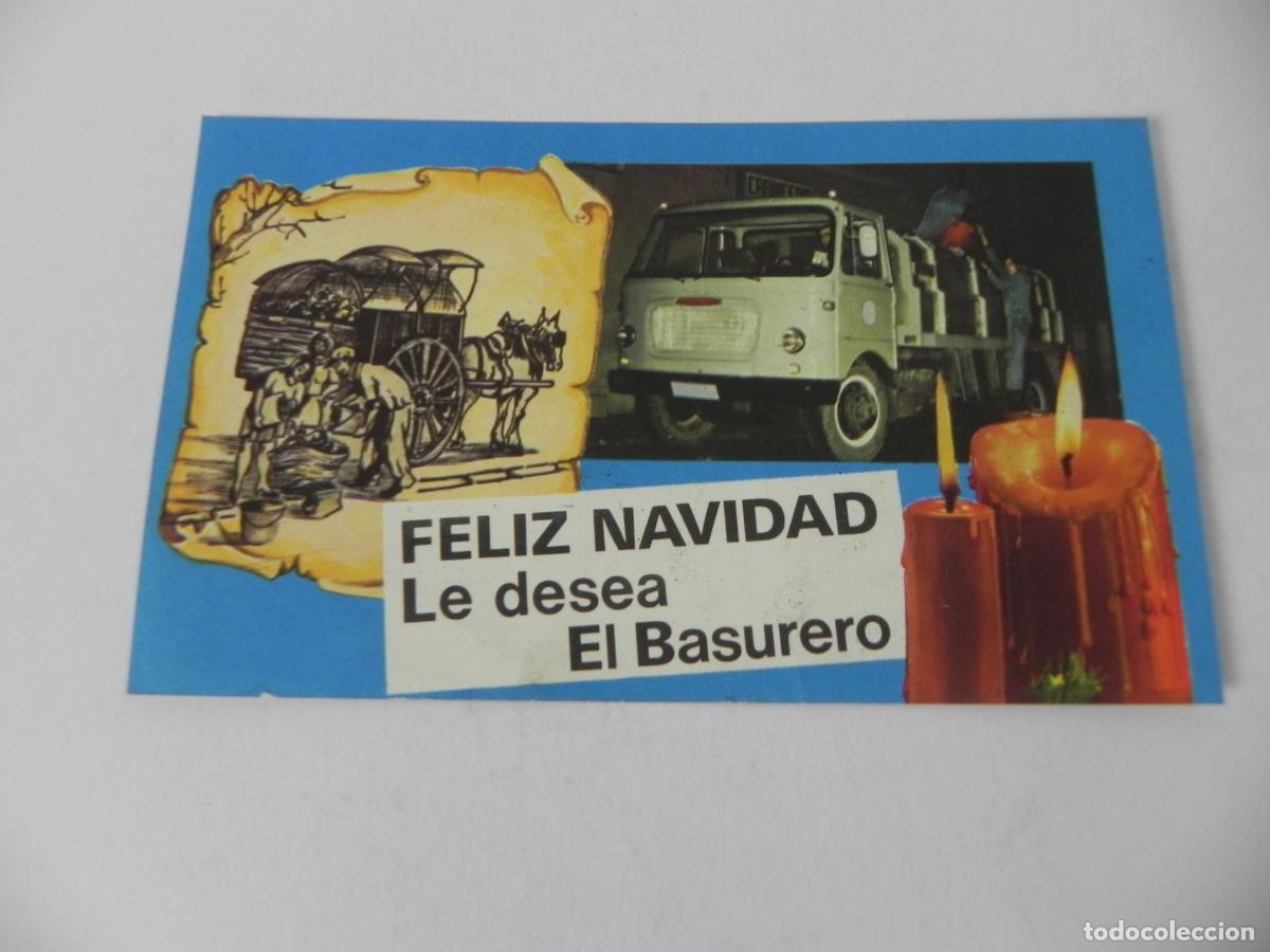 Otros Art&iacute;culos de Coleccionismo en Papel: Antigua Felicitaci&oacute;n de Navidad de Gremio - El Basurero - A&ntilde;os 60/70 - Cami&oacute;n Pegaso