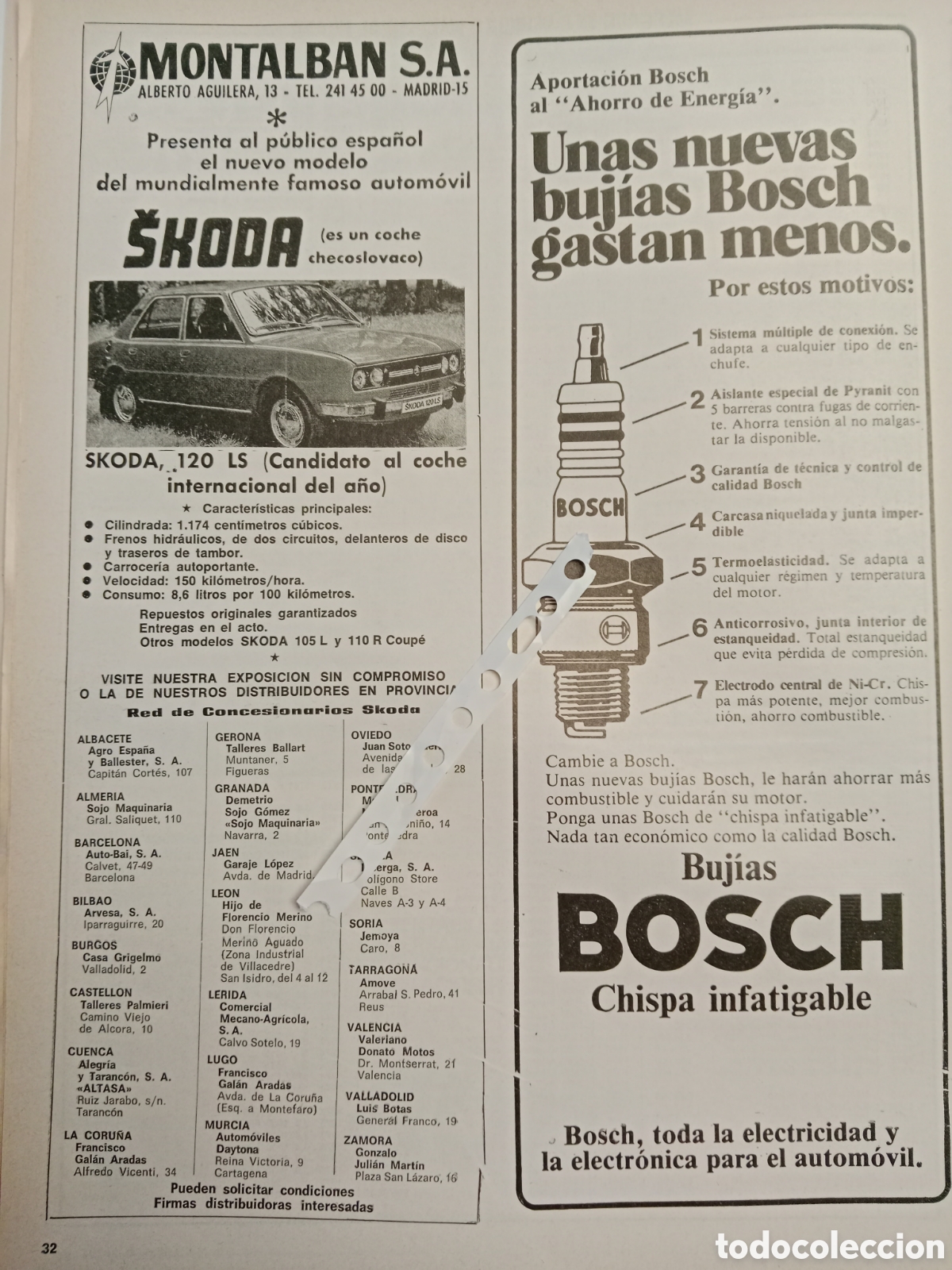 Otros Art&iacute;culos de Coleccionismo en Papel: Publicidad autom&oacute;vil Skoda de 1977