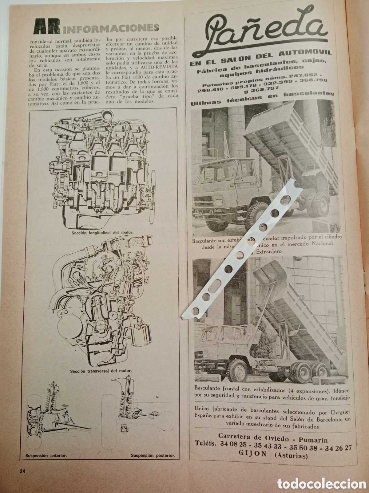 Otros Art&iacute;culos de Coleccionismo en Papel: Publicidad carrocer&iacute;as pa&ntilde;eda de 1972 cami&oacute;n Barreiros