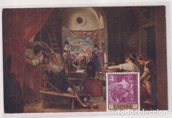 Otros Art&iacute;culos de Coleccionismo en Papel: Postal de goya. Las hilanderas en la real f&aacute;brica de tapices con su sello sin matasellar