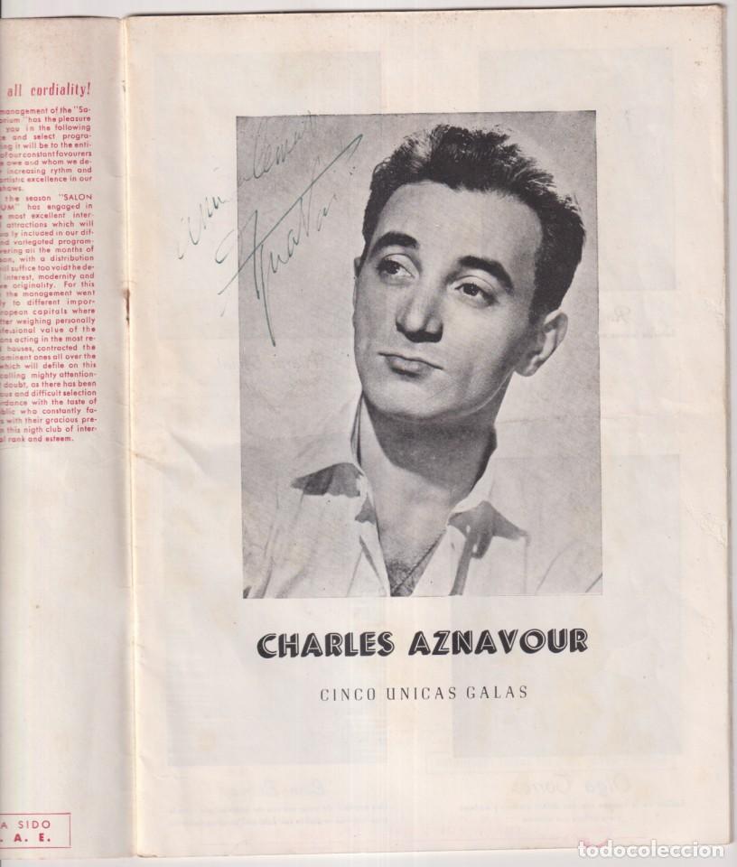 Otros Art&iacute;culos de Coleccionismo en Papel: Night Club Emporium. Cat&aacute;logos Publicitarios Antiguos. Charles Aznavour. Cinco &uacute;nicas Galas. Barcelo