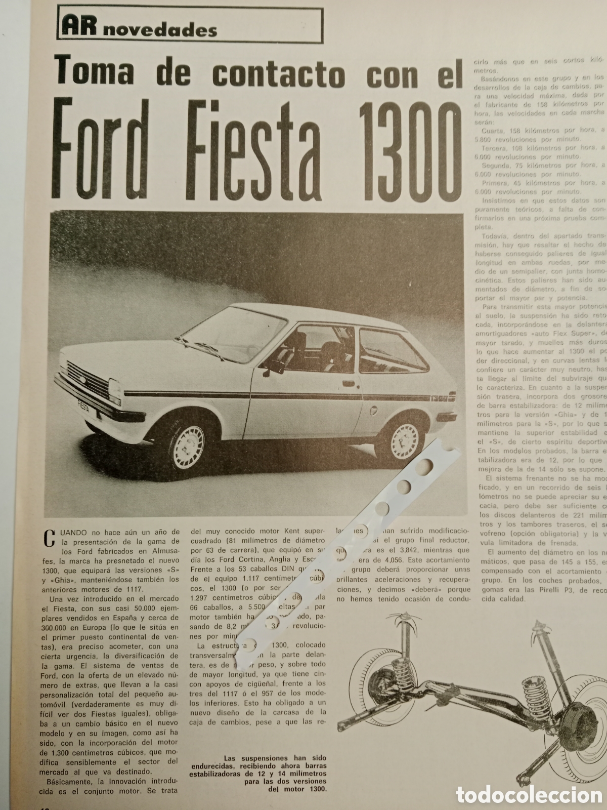 Otros Art&iacute;culos de Coleccionismo en Papel: Reportaje autom&oacute;vil Ford fiesta 1300 de 1977