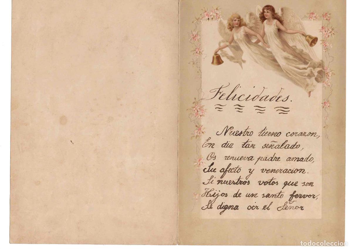Otros Art&iacute;culos de Coleccionismo en Papel: FELICITACION CON ESCENA RELIGIOSA EN CABECERA. POESIA MANUSCRITA. C.1940