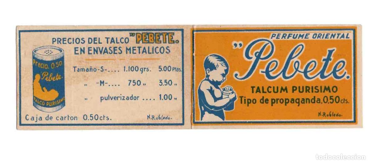 Otros Art&iacute;culos de Coleccionismo en Papel: DIPTICO PUBLICITARIO PERFUME ORIENTAL TALCO PEBETE. FARMACIA MARTIN, ALCALA, MADRID. C.1940