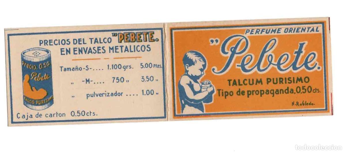 Otros Art&iacute;culos de Coleccionismo en Papel: DIPTICO PUBLICITARIO PERFUME ORIENTAL TALCO PEBETE. FARMACIA TORMO, MADRID. C.1930