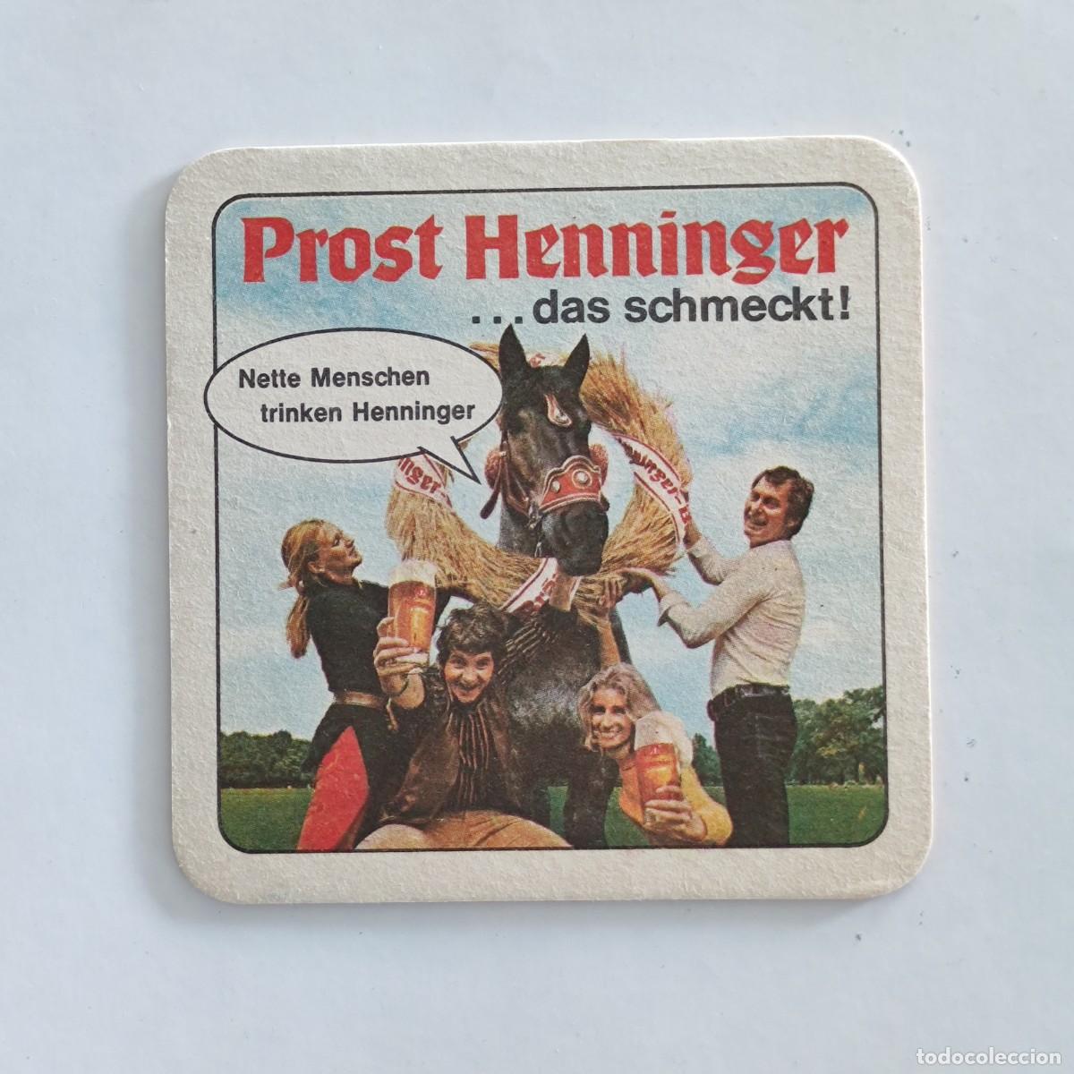 Otros Art&iacute;culos de Coleccionismo en Papel: POSAVASOS - HENNINGER - CERVEZA - PROST HENNINGER ...DAS SCHMECKT! - CABALLO
