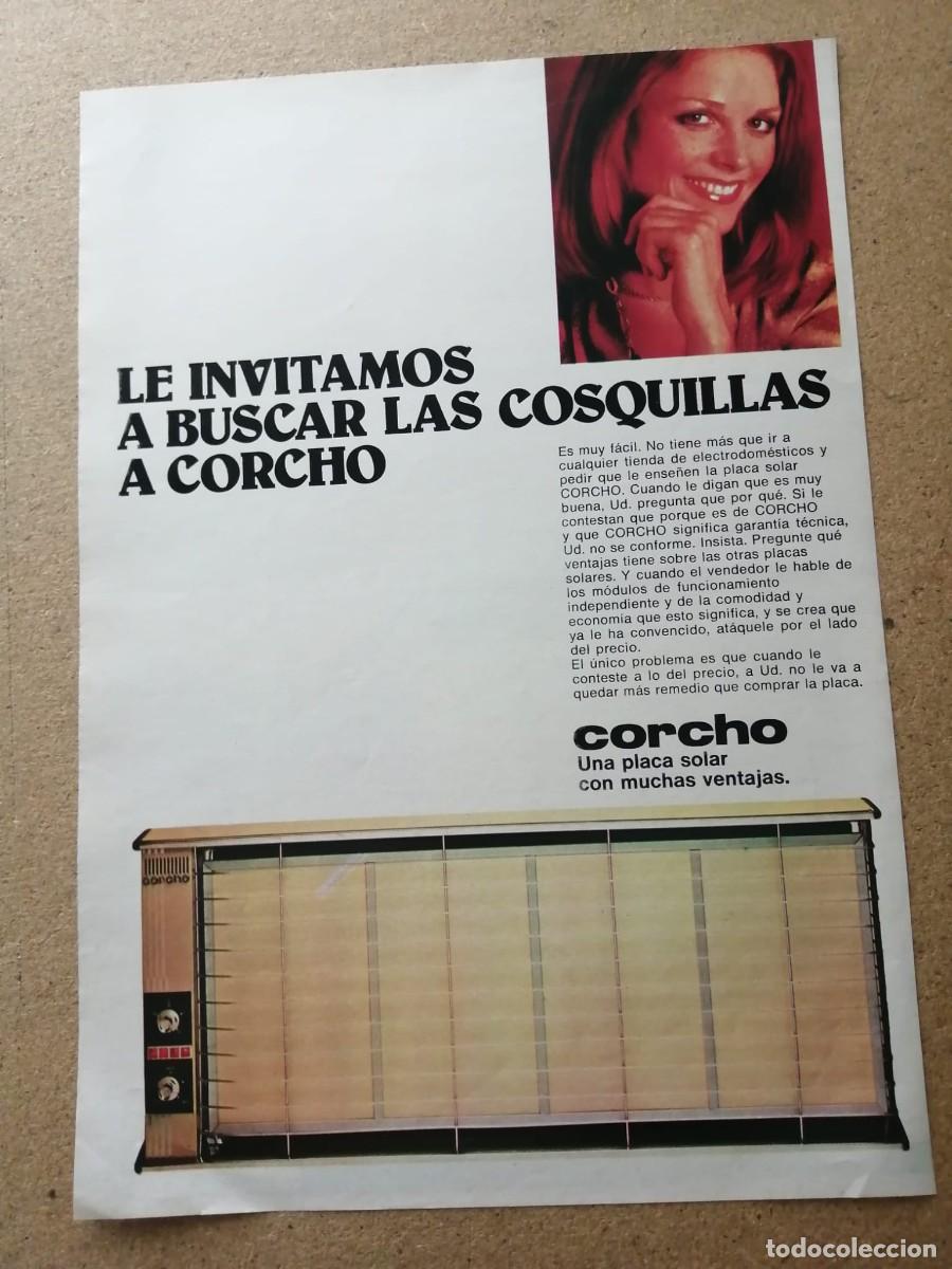 Otros Art&iacute;culos de Coleccionismo en Papel: ANUNCIO. PLACA SOLAR CORCHO