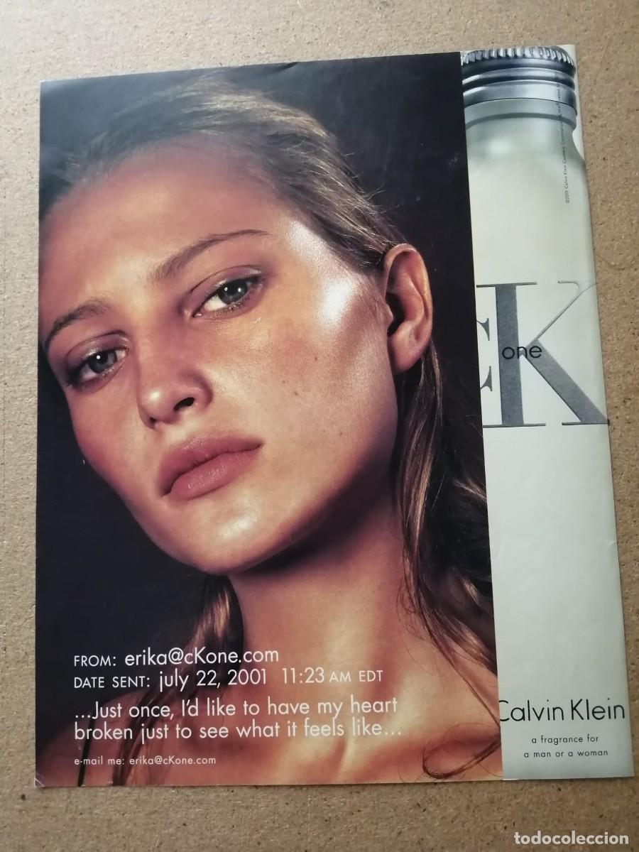 Otros Art&iacute;culos de Coleccionismo en Papel: ANUNCIO. FRAGANCE FOR A MAN OR A WOMAN CALVIN KLEIN, ERIKA KONE