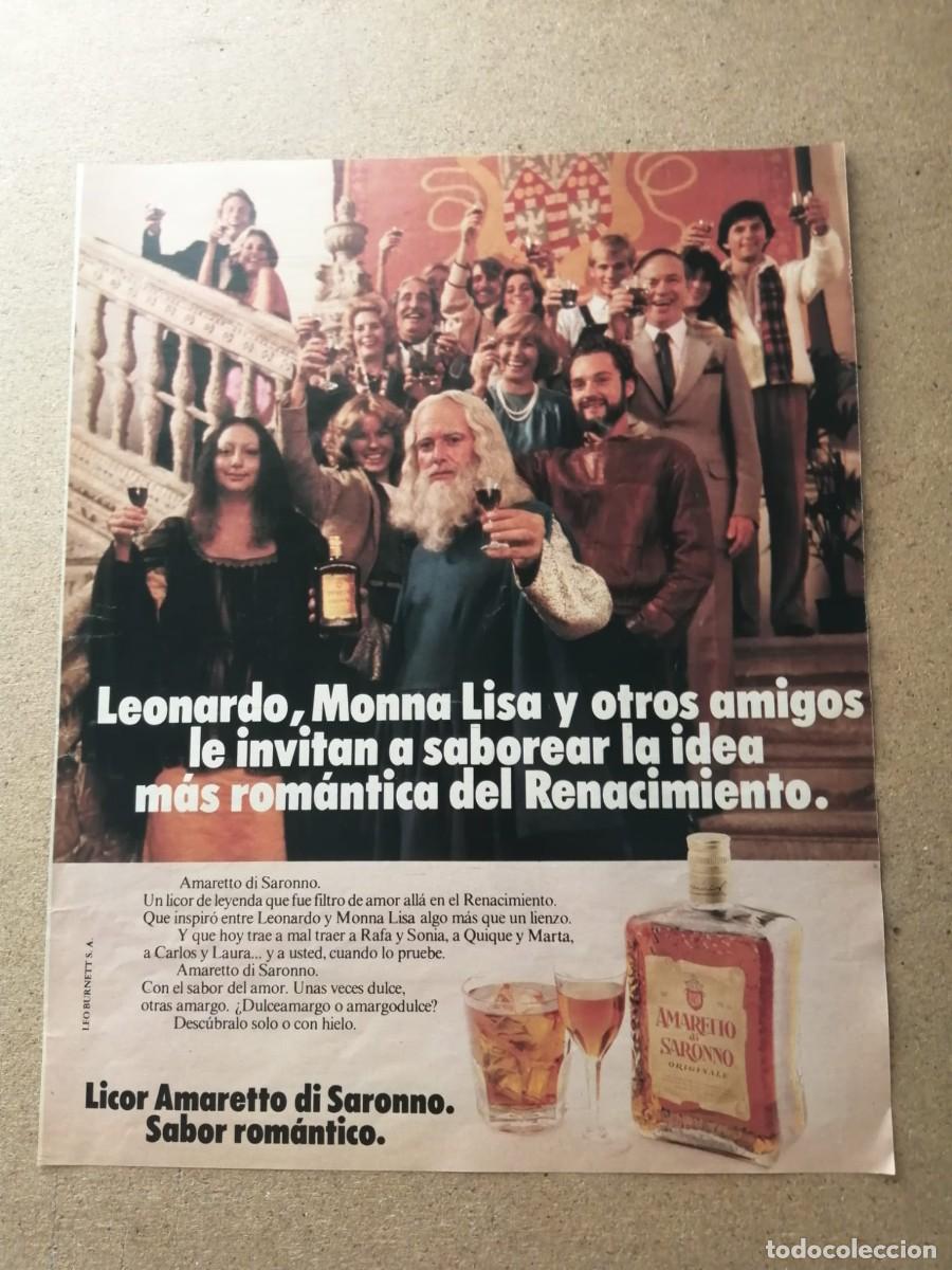 Otros Art&iacute;culos de Coleccionismo en Papel: ANUNCIO. LICOR AMARETTO DI SARONNO