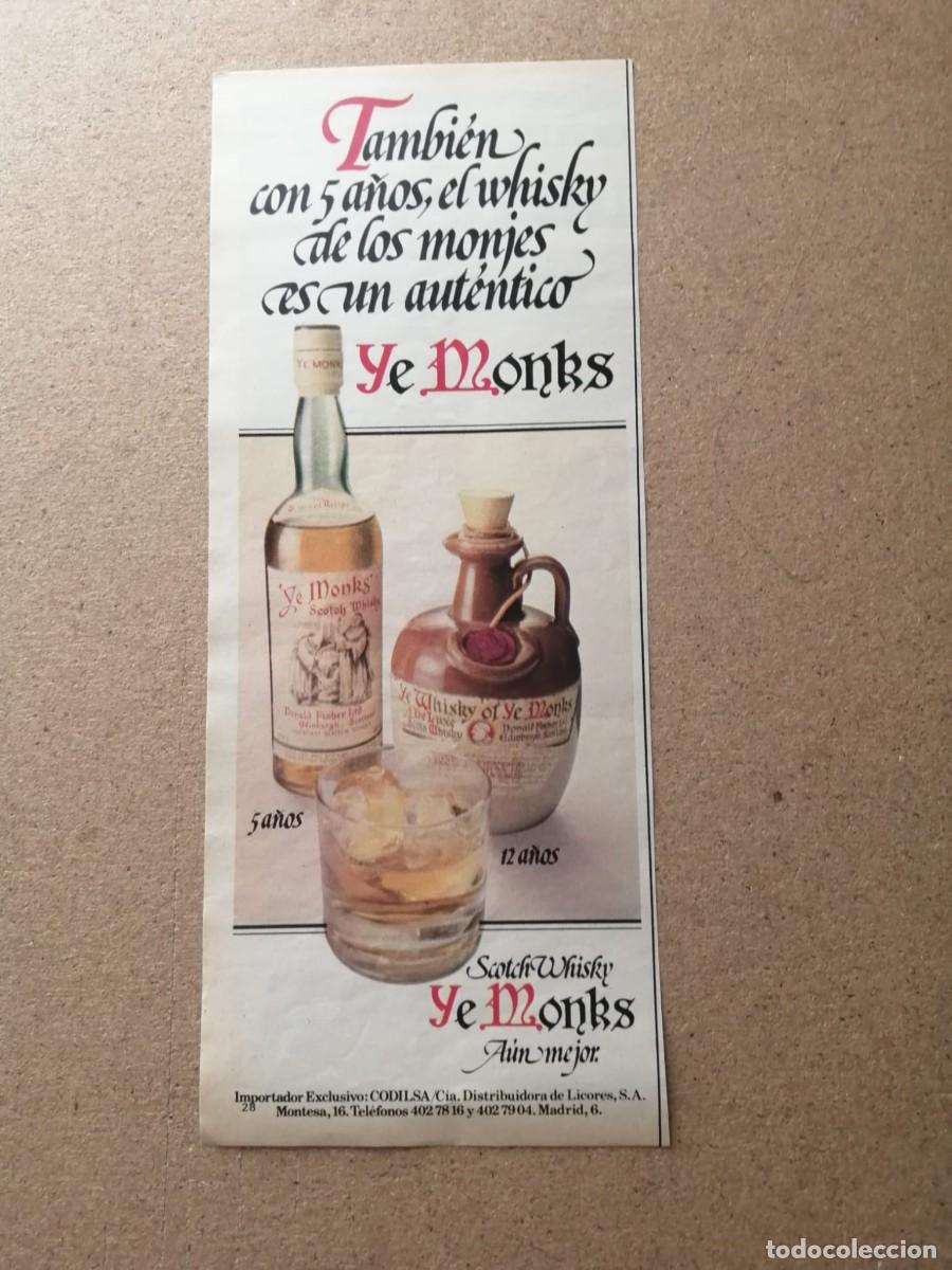 Otros Art&iacute;culos de Coleccionismo en Papel: ANUNCIO. YE MONKS SCOTCH WHISKY