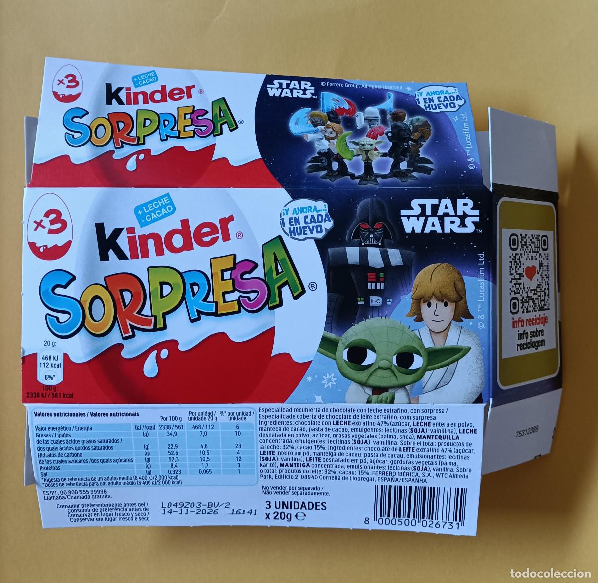 Otros Art&iacute;culos de Coleccionismo en Papel: spanish espagne boite box kinder star wars 2026 packaging yoda darth vader carton cardboard promo