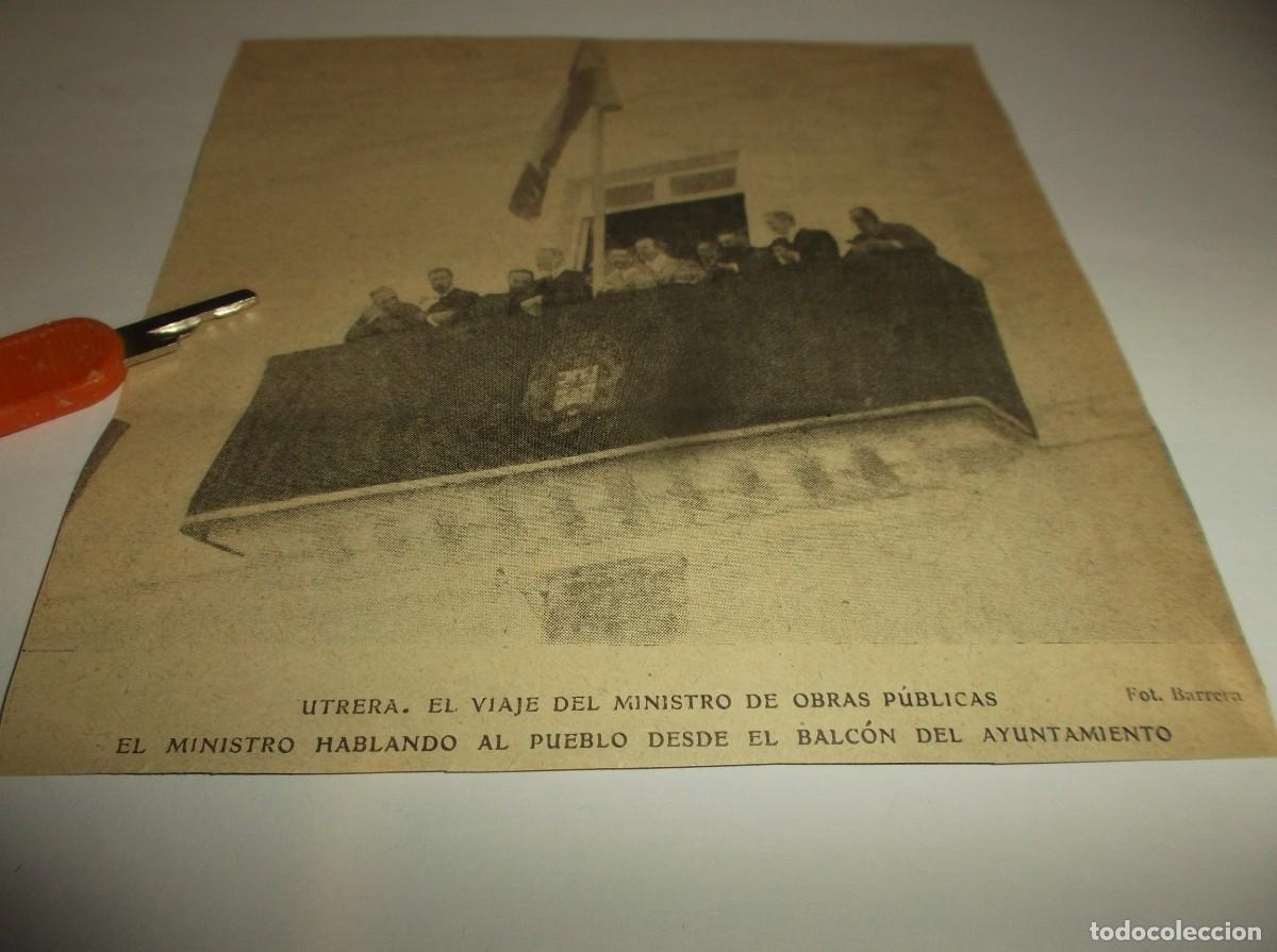 Otros Art&iacute;culos de Coleccionismo en Papel: RECORTE A&Ntilde;O 1905.-UTRERA(SEVILLA)EL MINISTRO DE OBRAS P&Uacute;BLICAS HABLANDO DESDE EL BALC&Oacute;N AYUNTAMIENTO