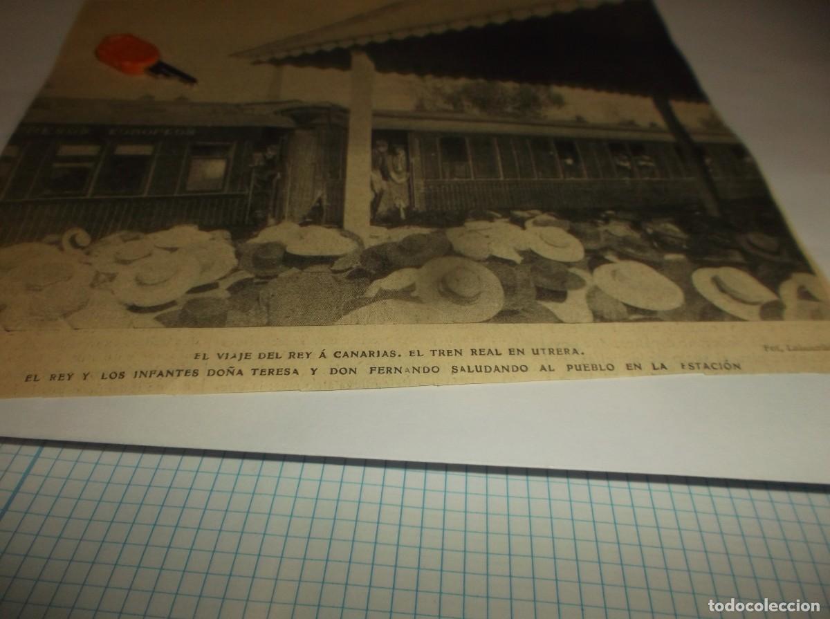 Otros Art&iacute;culos de Coleccionismo en Papel: RECORTE A&Ntilde;O 1905.-UTRERA(SEVILLA)EL TREN REAL,EL REY Y LOS INFANTES SALUDA AL PUEBLO EN LA ESTACI&Oacute;N