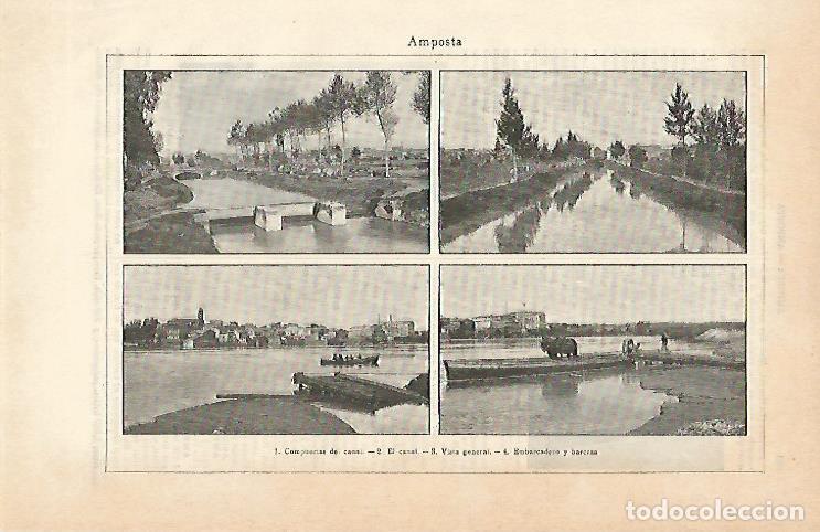 Otros art&iacute;culos de coleccionismo en papel: LAMINA ESPASA 5535: Vistas de Amposta Tarragona - Varios Autores