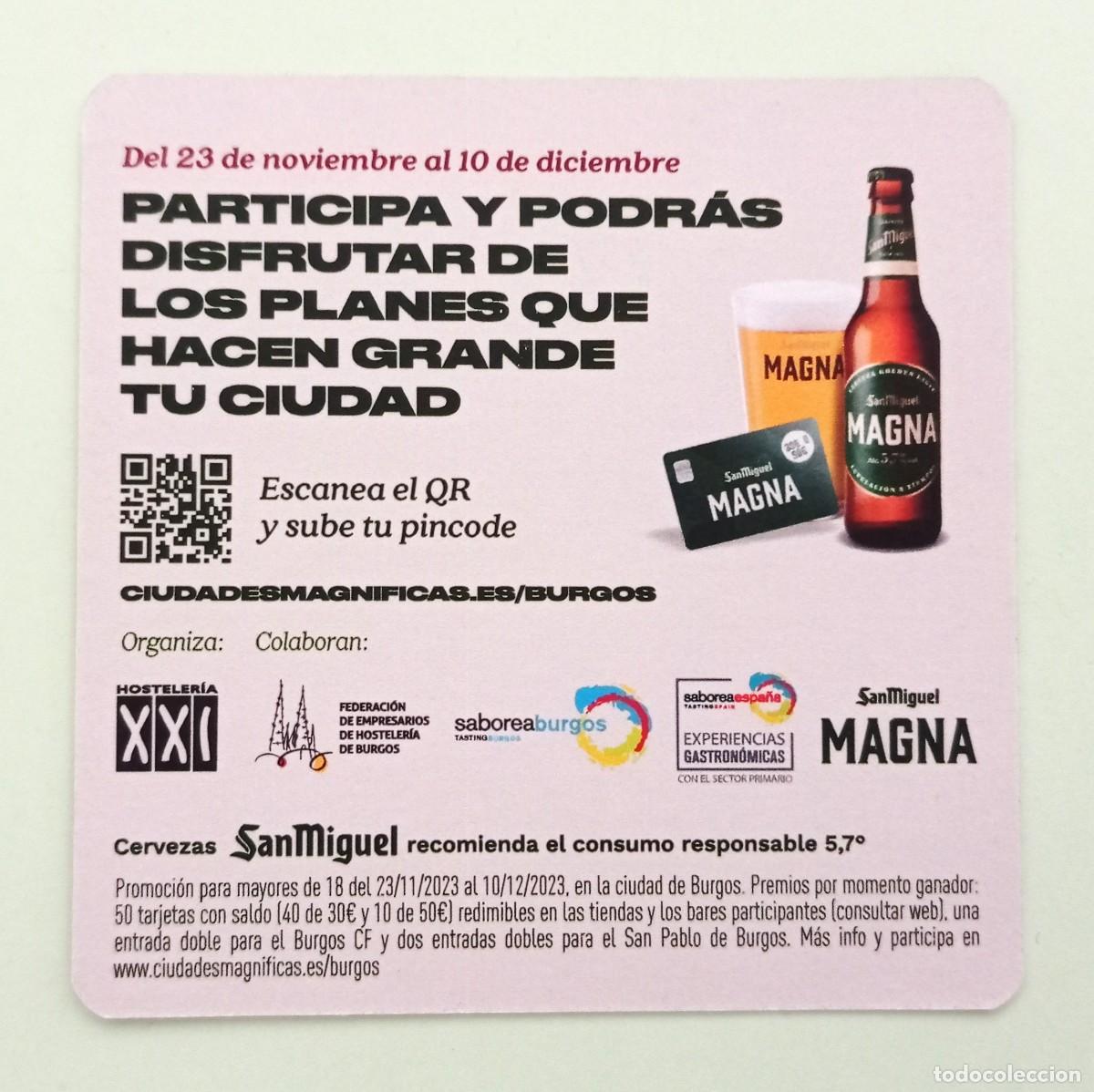 Otros Art&iacute;culos de Coleccionismo en Papel: POSAVASO CERVEZA SAN MIGUEL MAGNA - CIUDADES MAGN&Iacute;FICAS (BURGOS) (ESPA&Ntilde;A)