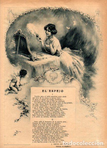 Sammelleidenschaft Andere Papierartikel: LAMINA V52018: El espejo por J. Ortiz de Pinedo, dibujo por S. Regidor