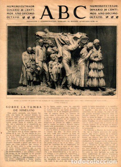 Otros art&iacute;culos de coleccionismo en papel: LAMINA V52057: Sobre la tumba de Joselito de Alzara por Benlliure