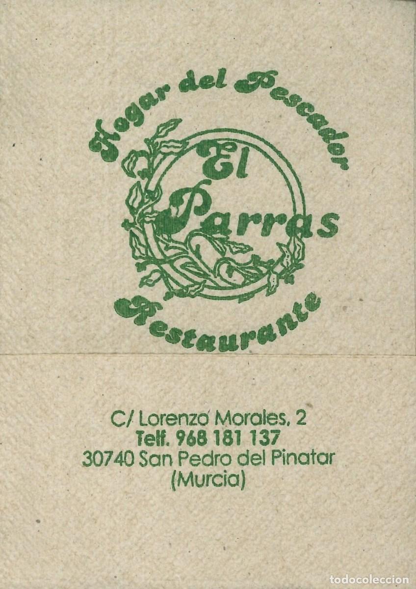 Otros Art&iacute;culos de Coleccionismo en Papel: SERVILLETA PAPEL - RESTAURANTE HOGAR DEL PESCADOR EL PARRAS - SAN PEDRO DEL PINATAR (MURCIA)