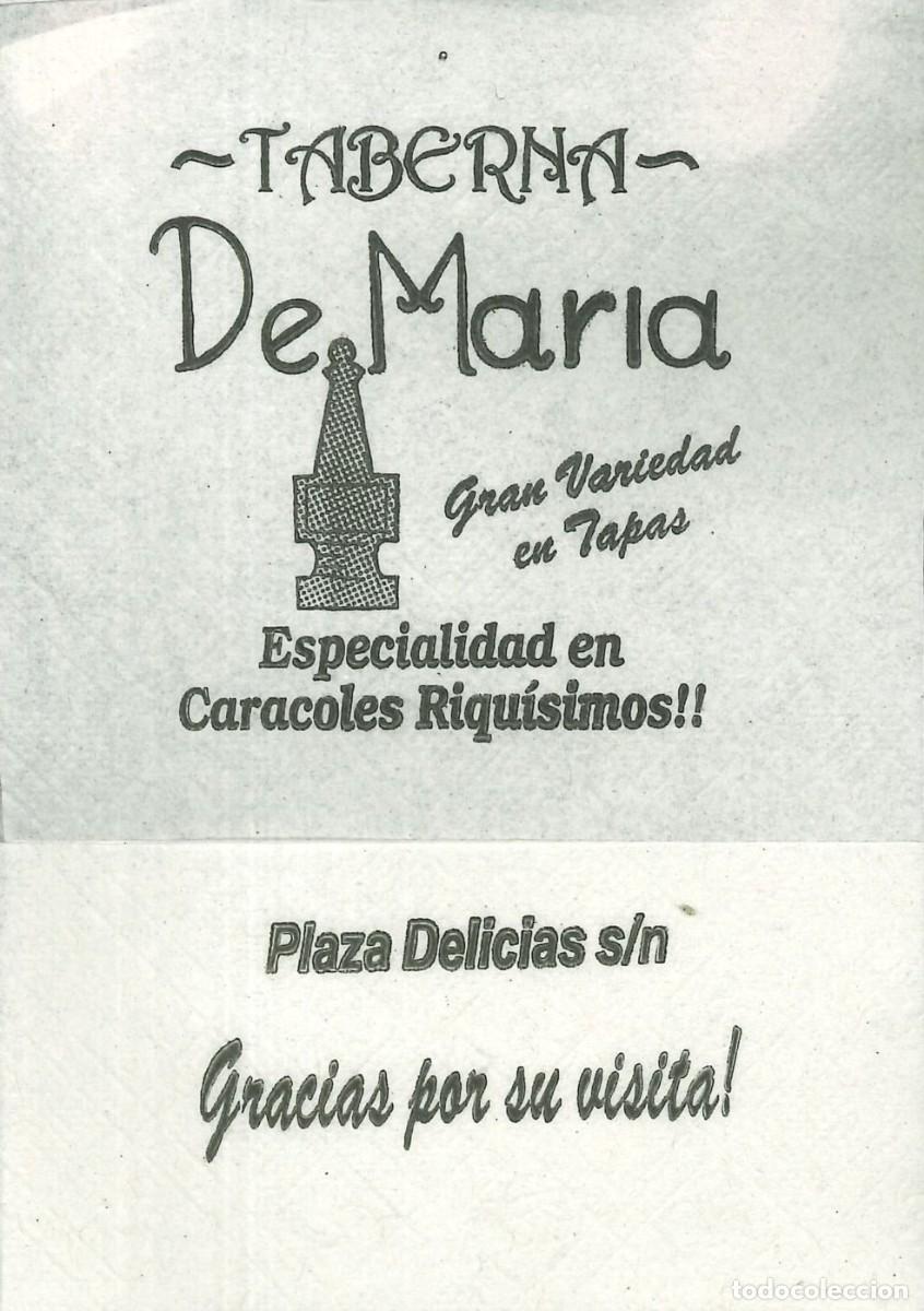 Otros Art&iacute;culos de Coleccionismo en Papel: SERVILLETA PAPEL - TABERNA DE MARIA - LA CAROLINA (JAEN)