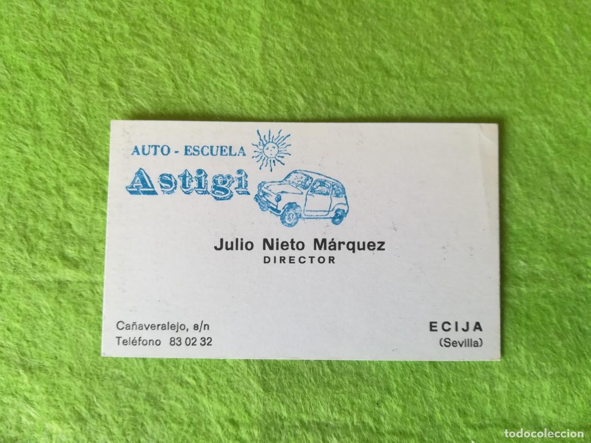 Otros Art&iacute;culos de Coleccionismo en Papel: Tarjeta antigua Auto escuela Astigi Julio Nieto Director Ecija