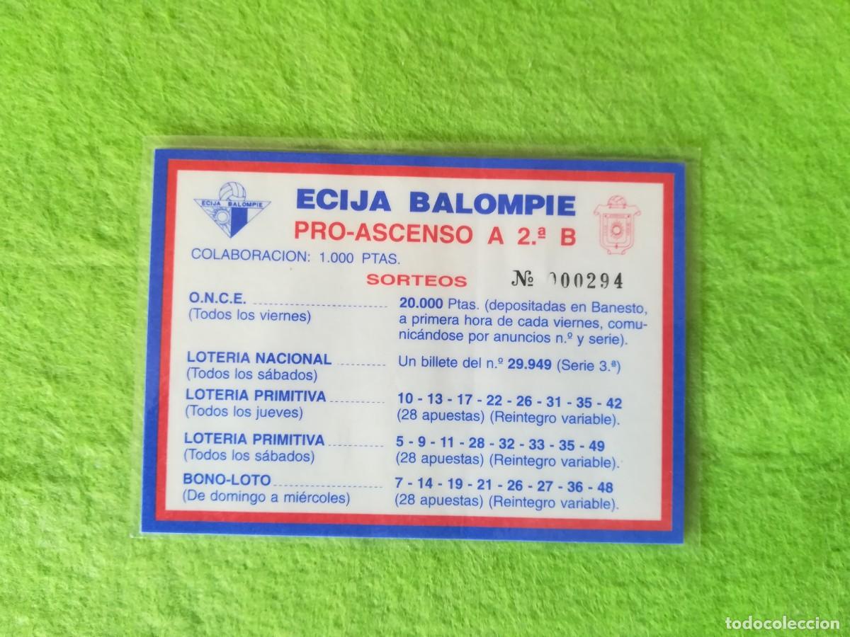 Otros Art&iacute;culos de Coleccionismo en Papel: Tarjeta Ecija balompie pro ascenso a 2&ordf; b 1992