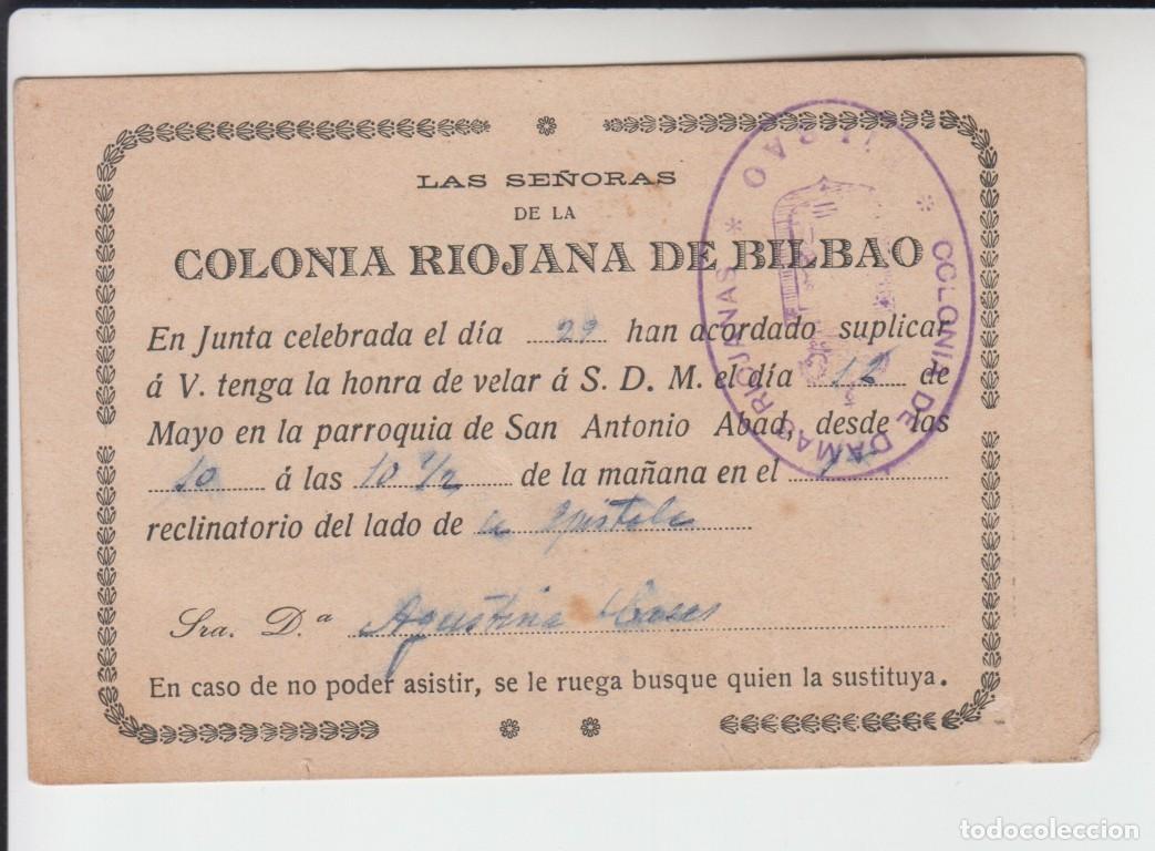 Otros Art&iacute;culos de Coleccionismo en Papel: CONVOCATORIA RELIGIOSA - Las se&ntilde;oras de la Colonia riojana de Bilbao - Imagen San Magin