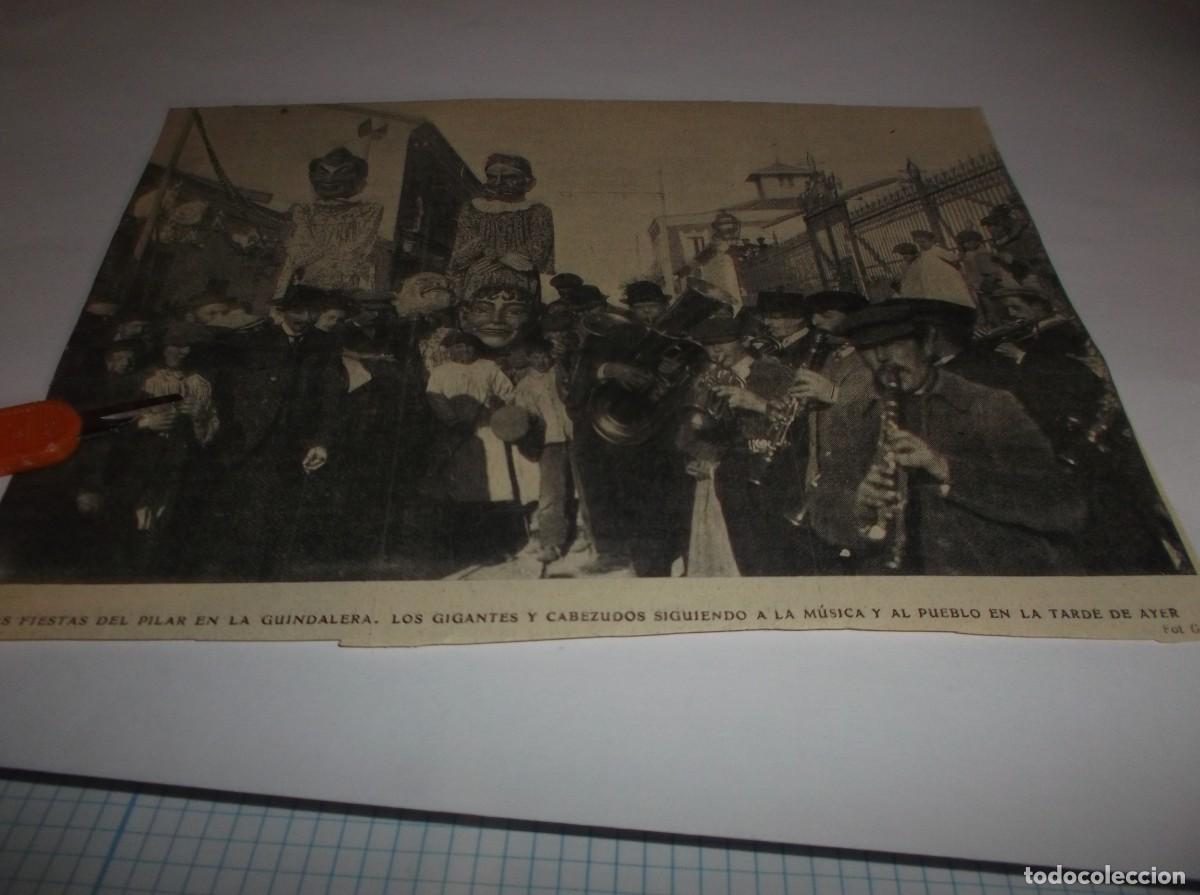 Otros Art&iacute;culos de Coleccionismo en Papel: RECORTE A&Ntilde;O 1905(MADRID-LA GUINDALERA)LAS FIESTAS DEL PILAR GIGANTES CABEZUDOS Y BANDA DE M&Uacute;SICA