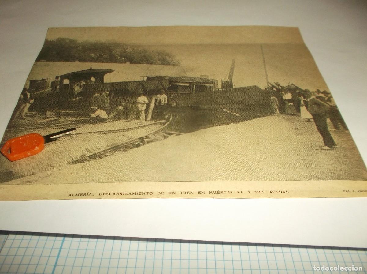 Otros Art&iacute;culos de Coleccionismo en Papel: RECORTE A&Ntilde;O 1905(ALMER&Iacute;A)DESCARRILAMIENTO DE UN TR&Eacute;N RENFE EN HU&Eacute;RCAL(FOTO J.DUR&Aacute;N
