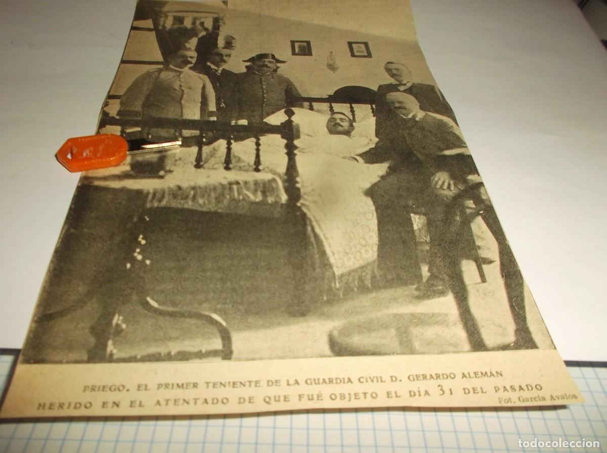 Otros Art&iacute;culos de Coleccionismo en Papel: RECORTE A&Ntilde;O 1905-PRIEGO(C&Oacute;RDOBA)1&ordm; TENIENTE DE LA GUARDIA CIVIL D.GERARDO ALEM&Aacute;N,HERIDO EN ATENTADO