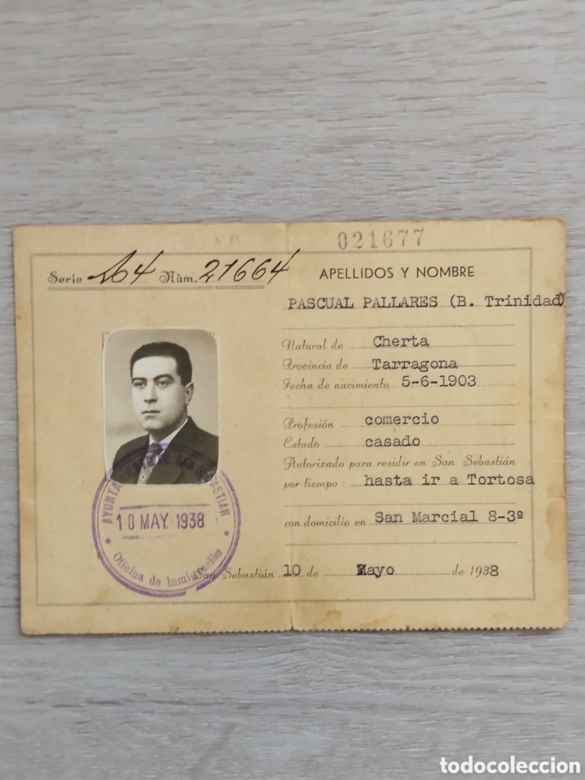 Otros Art&iacute;culos de Coleccionismo en Papel: Carnet guerra civil Guip&uacute;zcoa inmigraci&oacute;n.indsutrial catal&aacute;n.falange.requete.euskadi.bando nacional.