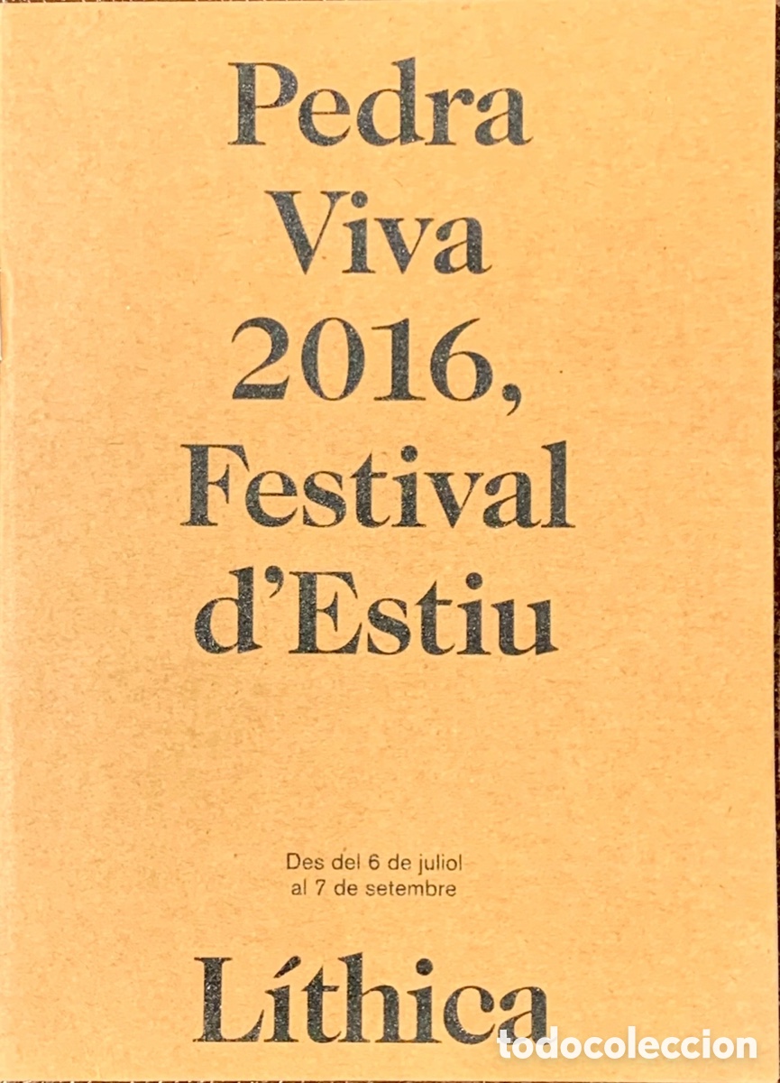 Otros Art&iacute;culos de Coleccionismo en Papel: Folleto. Festival D&rsquo;Estiu. &ldquo;Pedra Viva&rdquo;. Ciudadella. Menorca. 2016.