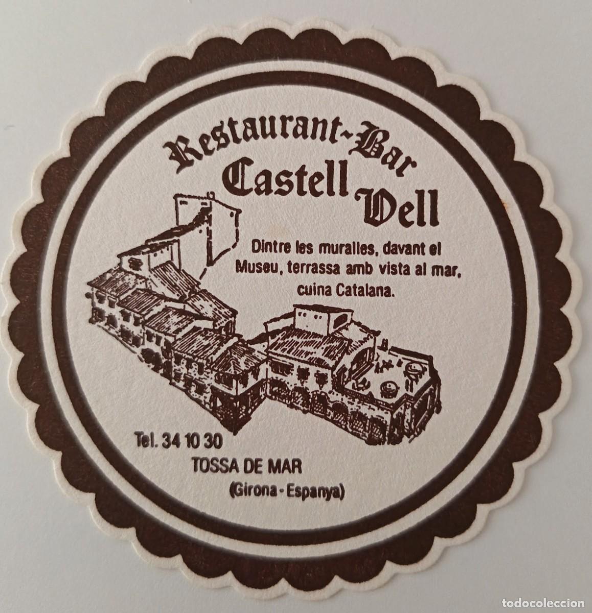 Otros Art&iacute;culos de Coleccionismo en Papel: Posavasos. Restaurante - Bar Castell Vell. Tossa de Mar. Girona. Troquelado.