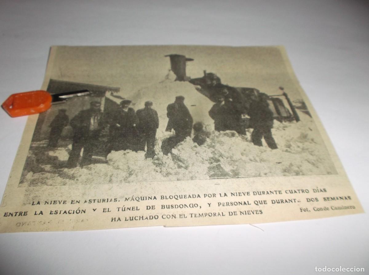 Otros Art&iacute;culos de Coleccionismo en Papel: RECORTE A&Ntilde;O 1905(ASTURIAS Y LE&Oacute;N)M&Aacute;QUINA DE TR&Eacute;N BLOQUEADA NIEVE EN ESTACI&Oacute;N Y EL T&Uacute;NEL D BUSDONGO