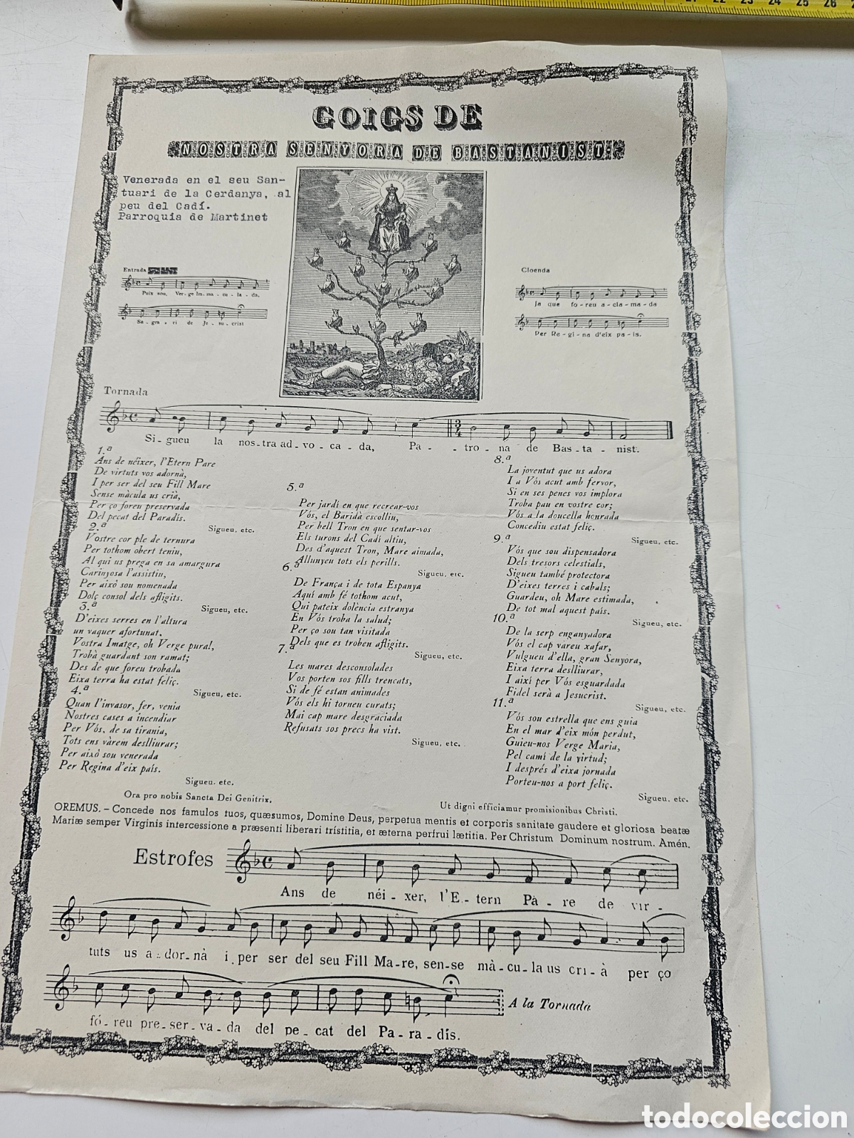 Otros Art&iacute;culos de Coleccionismo en Papel: Goigs Gozos a Nostra Senyora de Bastanist Martinet 1920s 1950s