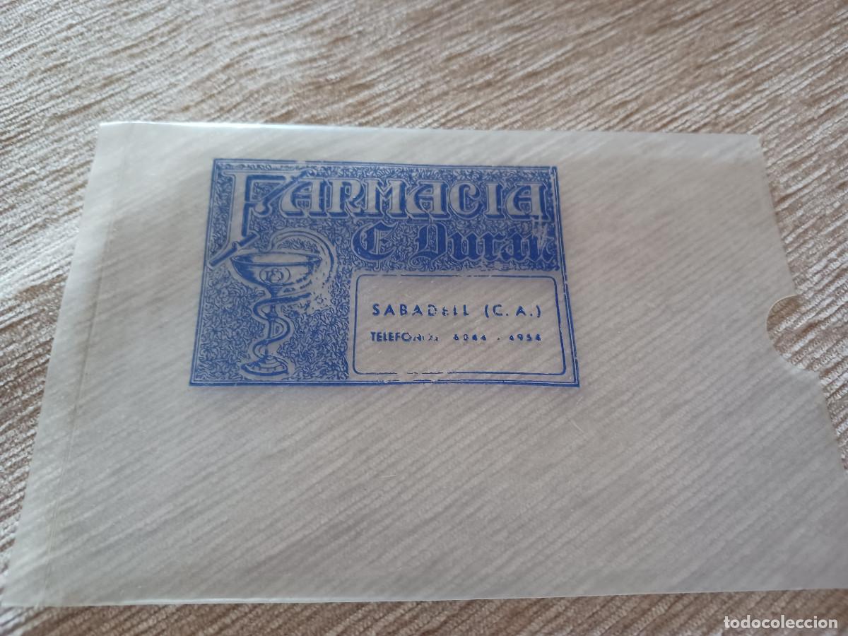 Otros Art&iacute;culos de Coleccionismo en Papel: antigua funda de plastico de farmacia E. Duran, sabadell