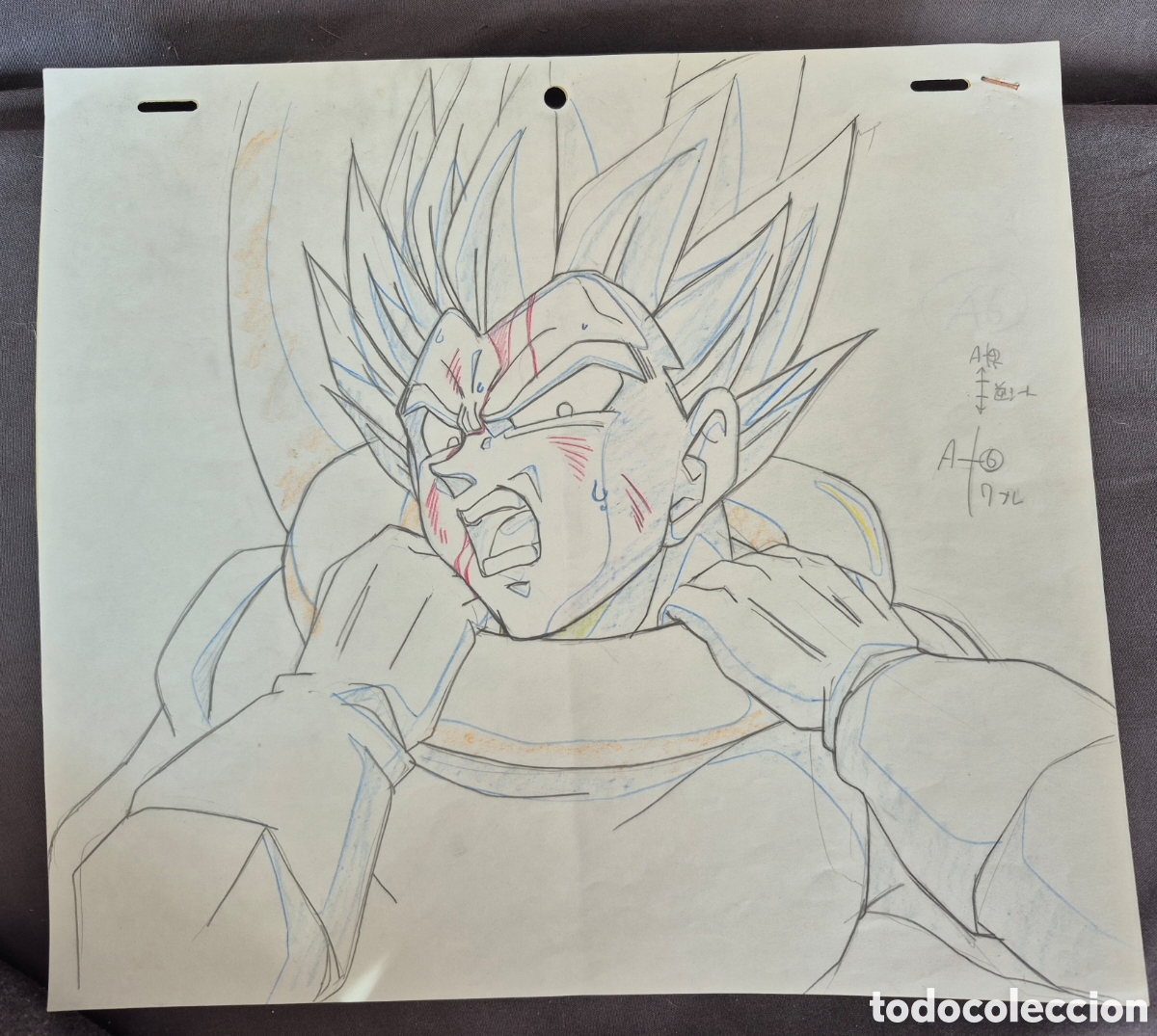 Otros Art&iacute;culos de Coleccionismo en Papel: Dibujo cell original dragon ball Vegeta